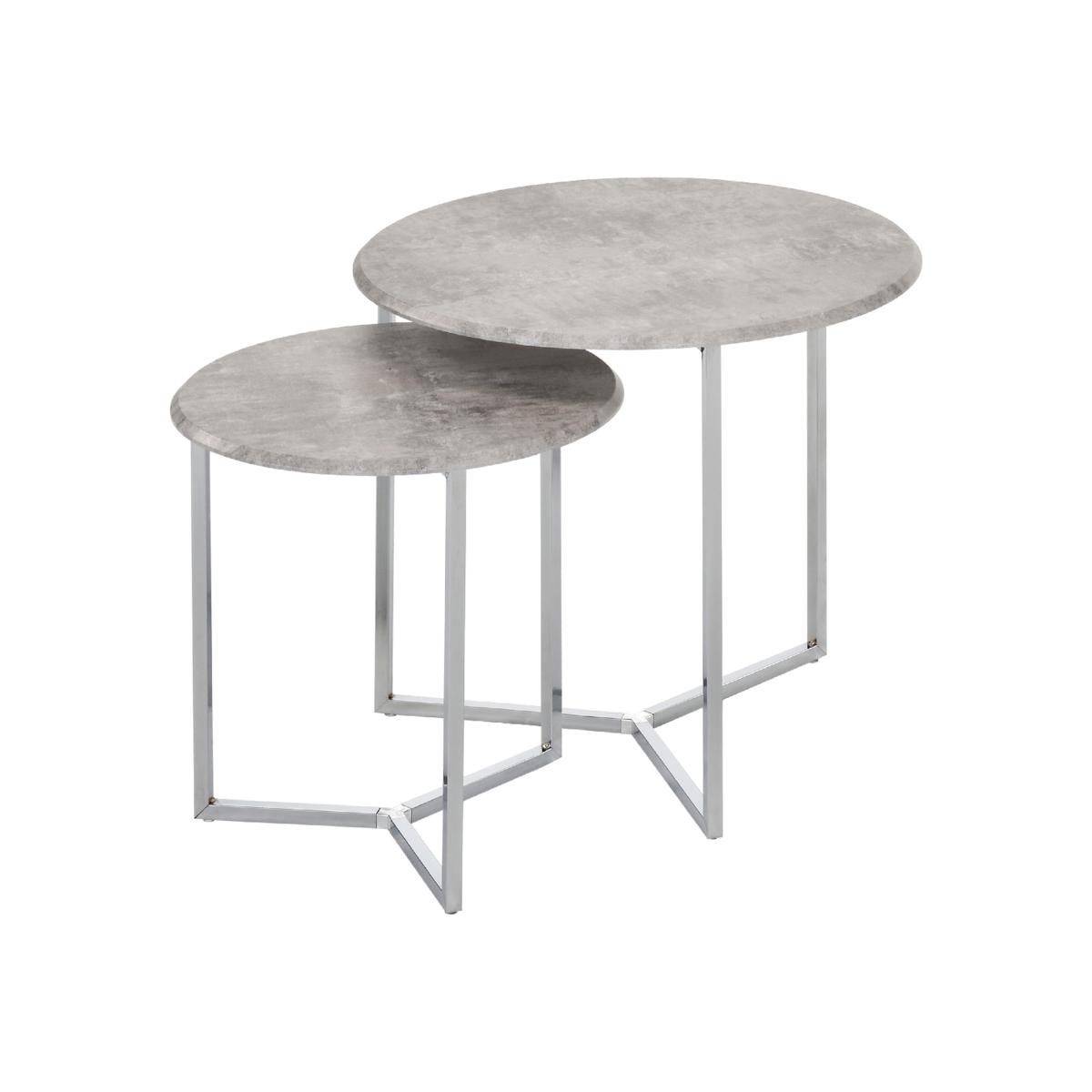 End Tables - Set Of 2 small side tables - Silver