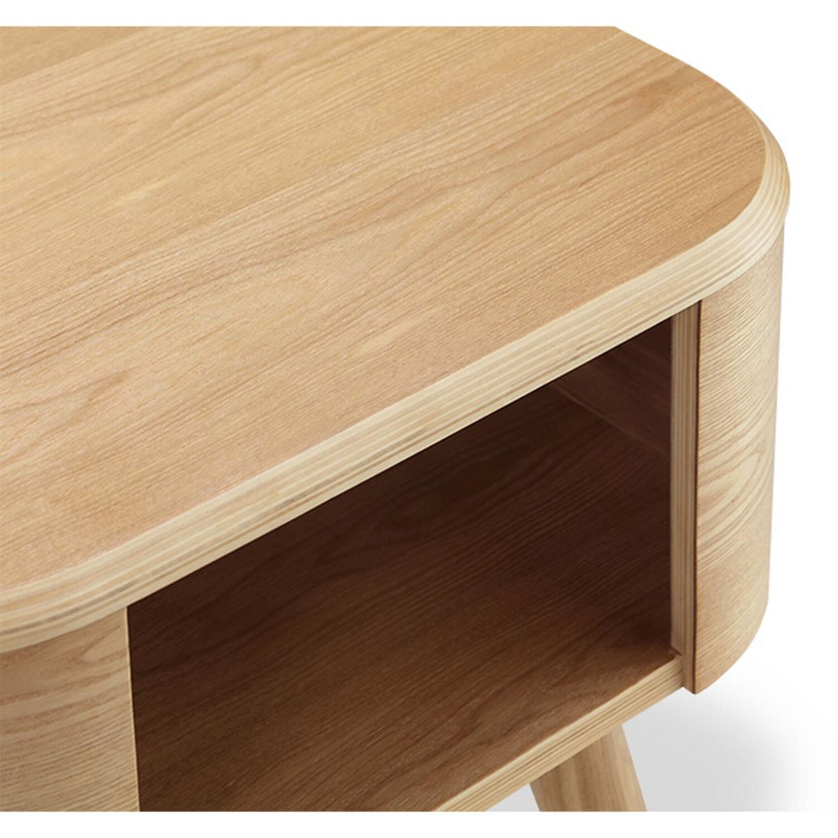 Lamp Table with Open Storage - Oak – image 2