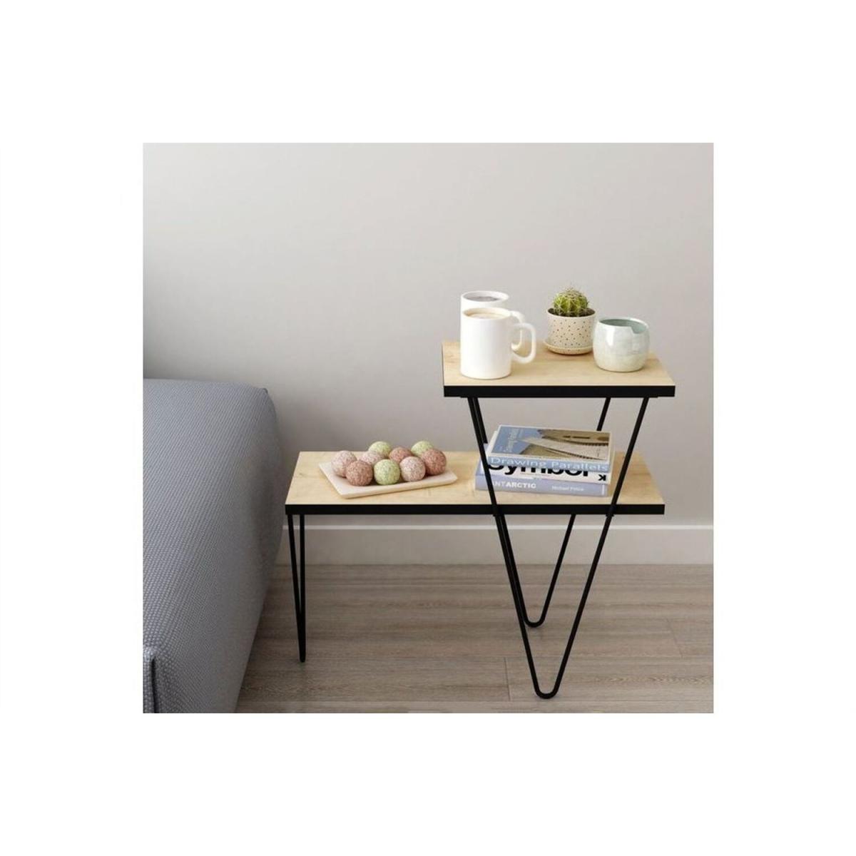 Toros Side Table - Oak, Black – image 2