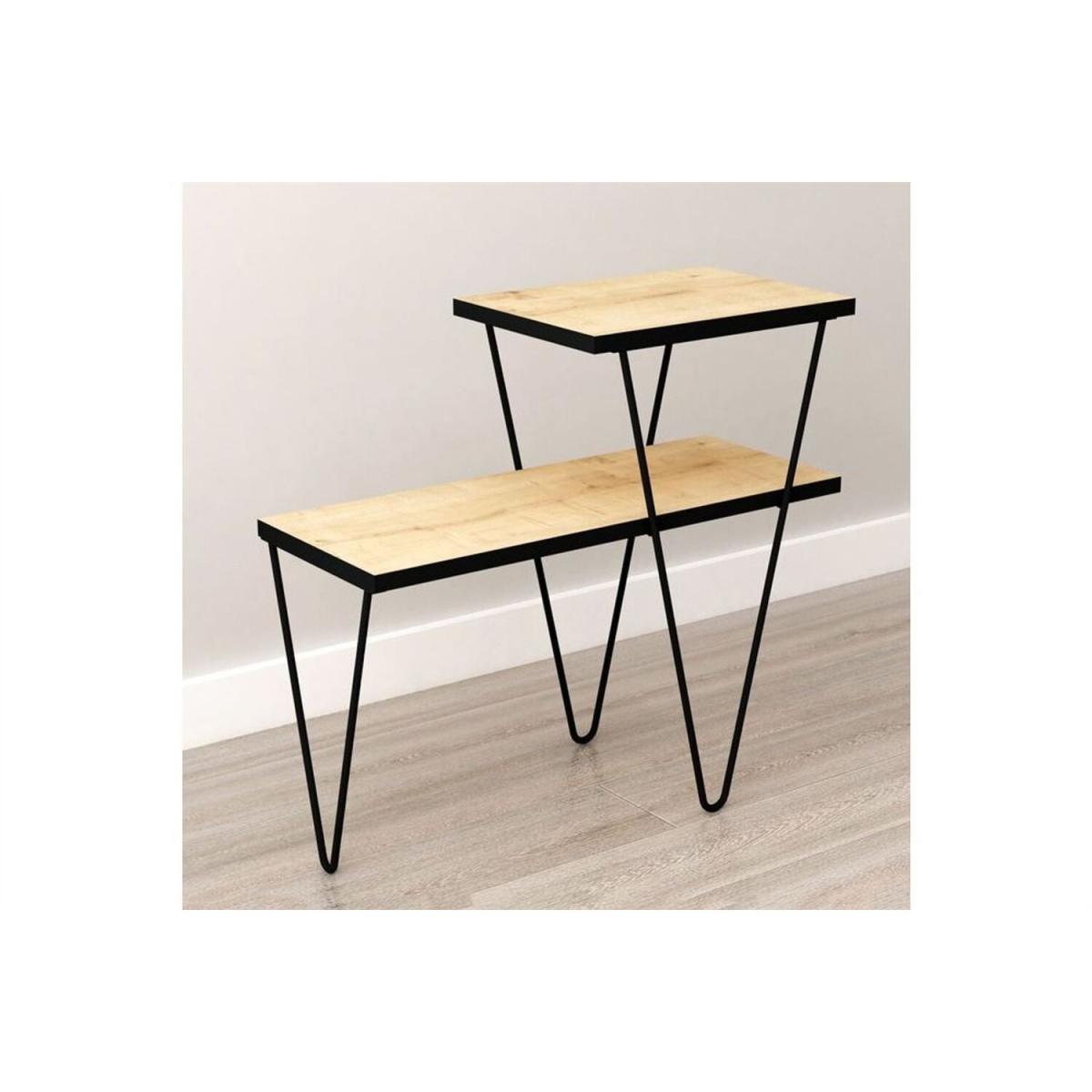 Toros Side Table - Oak, Black – image 3