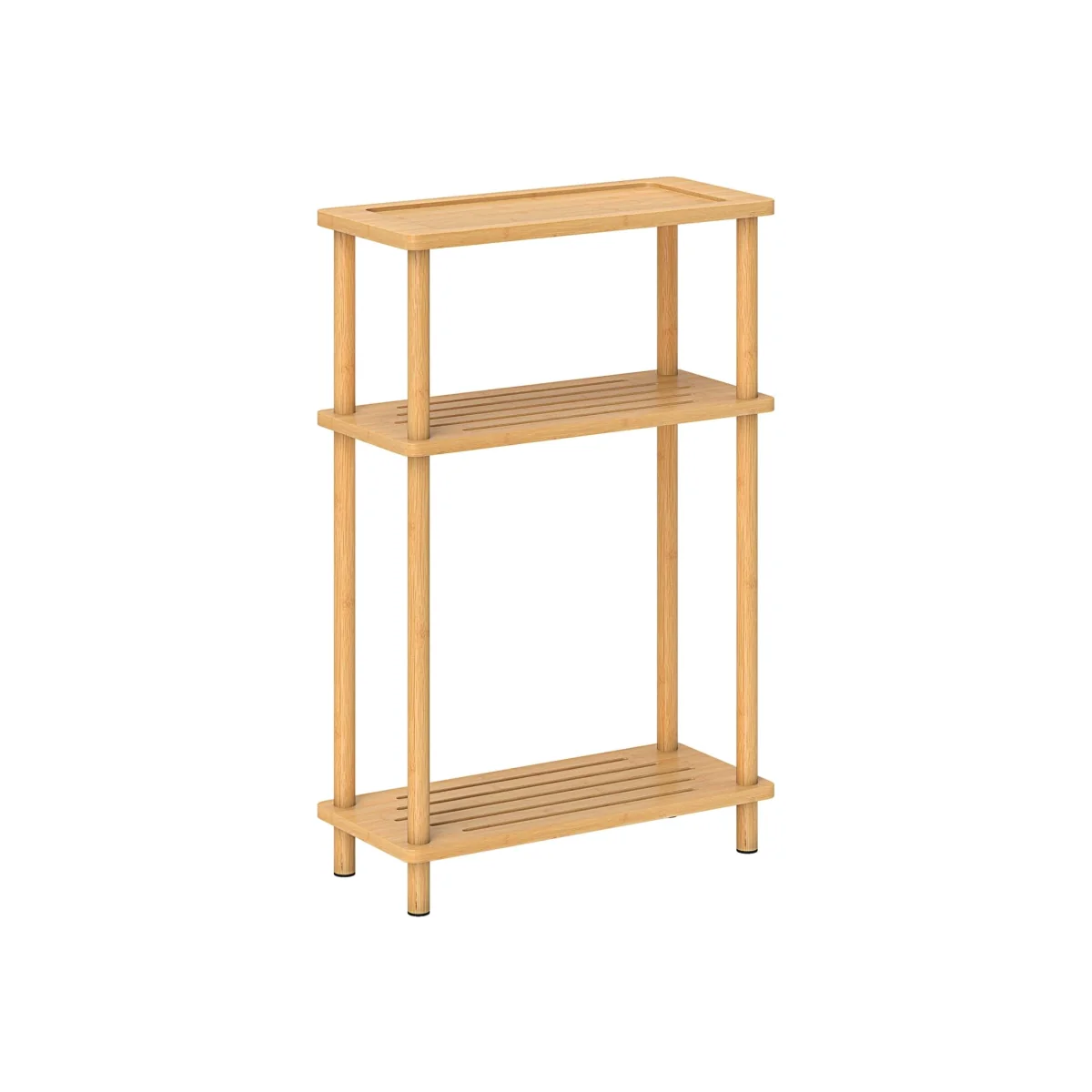 Neliyo Bamboo 3-Tier Slim Side Table - Natural Finish, Nordic Style – image 1