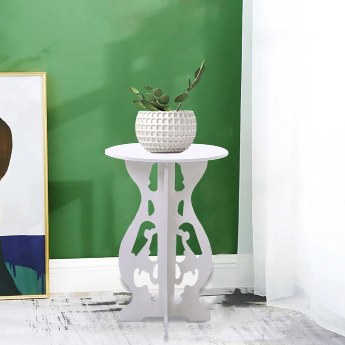 Corner Side Table Flower Plant Stand - White – image 3