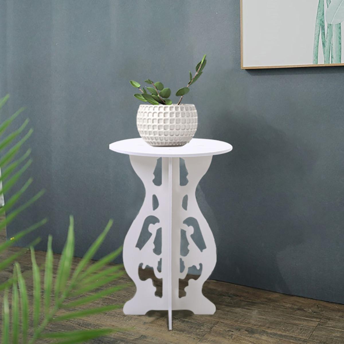Corner Side Table Flower Plant Stand - White – image 1