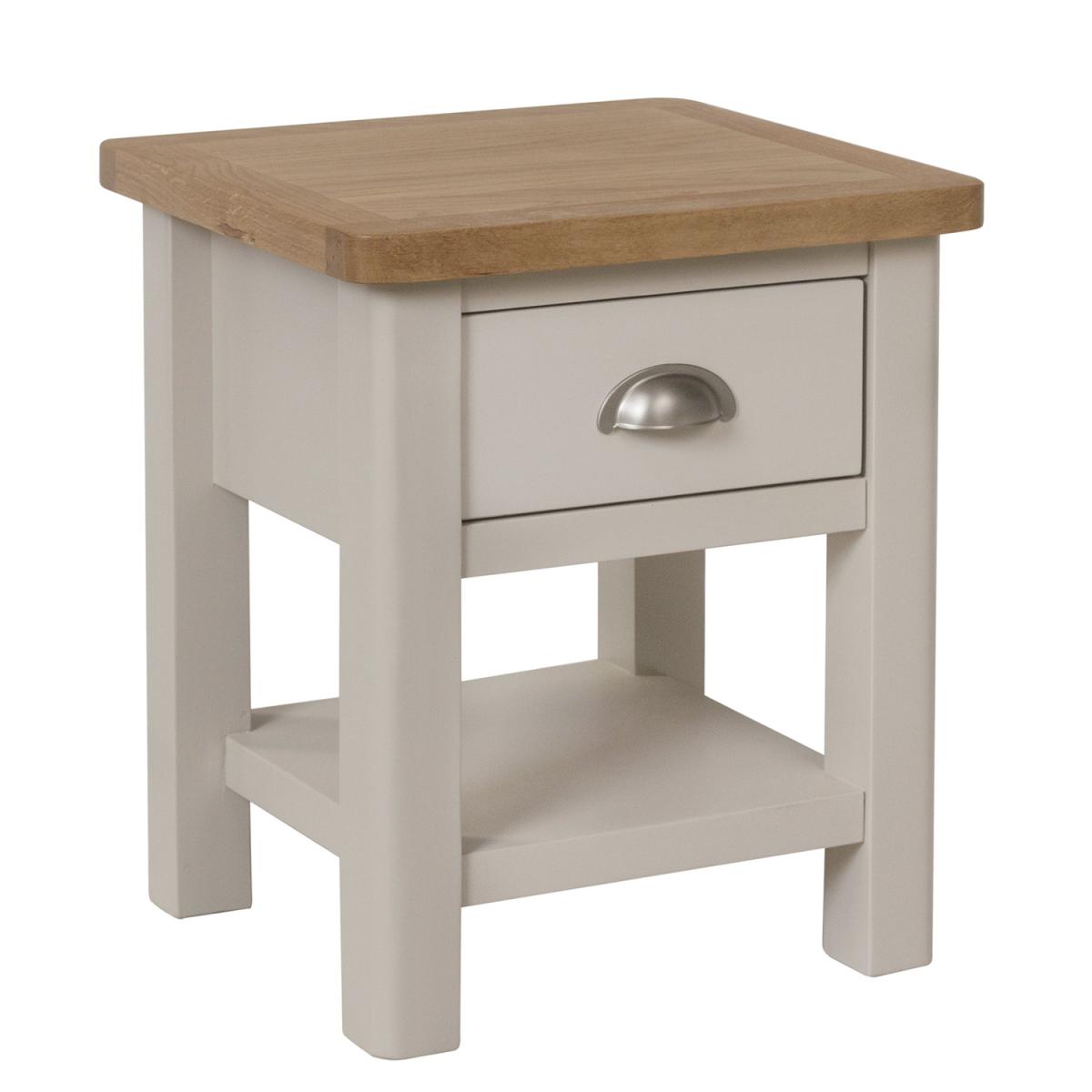 Cambridge 1 Drawer Lamp Table - Dove Grey – image 2