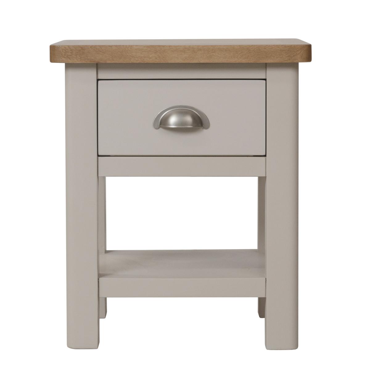 Cambridge 1 Drawer Lamp Table - Dove Grey – image 3