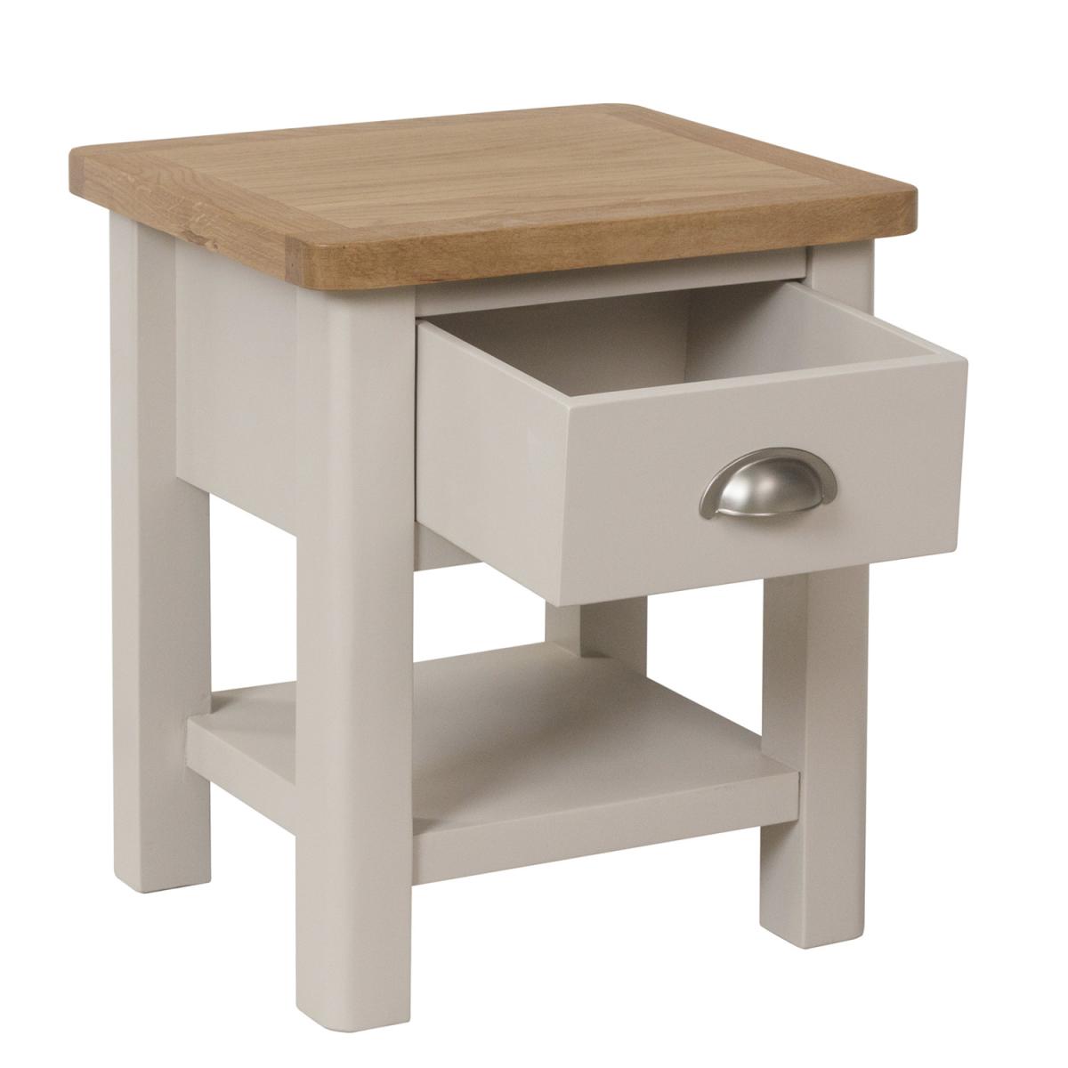 Cambridge 1 Drawer Lamp Table - Dove Grey – image 4