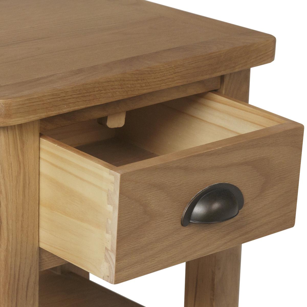 Cambridge 1 Drawer Lamp Table - Dove Grey – image 8
