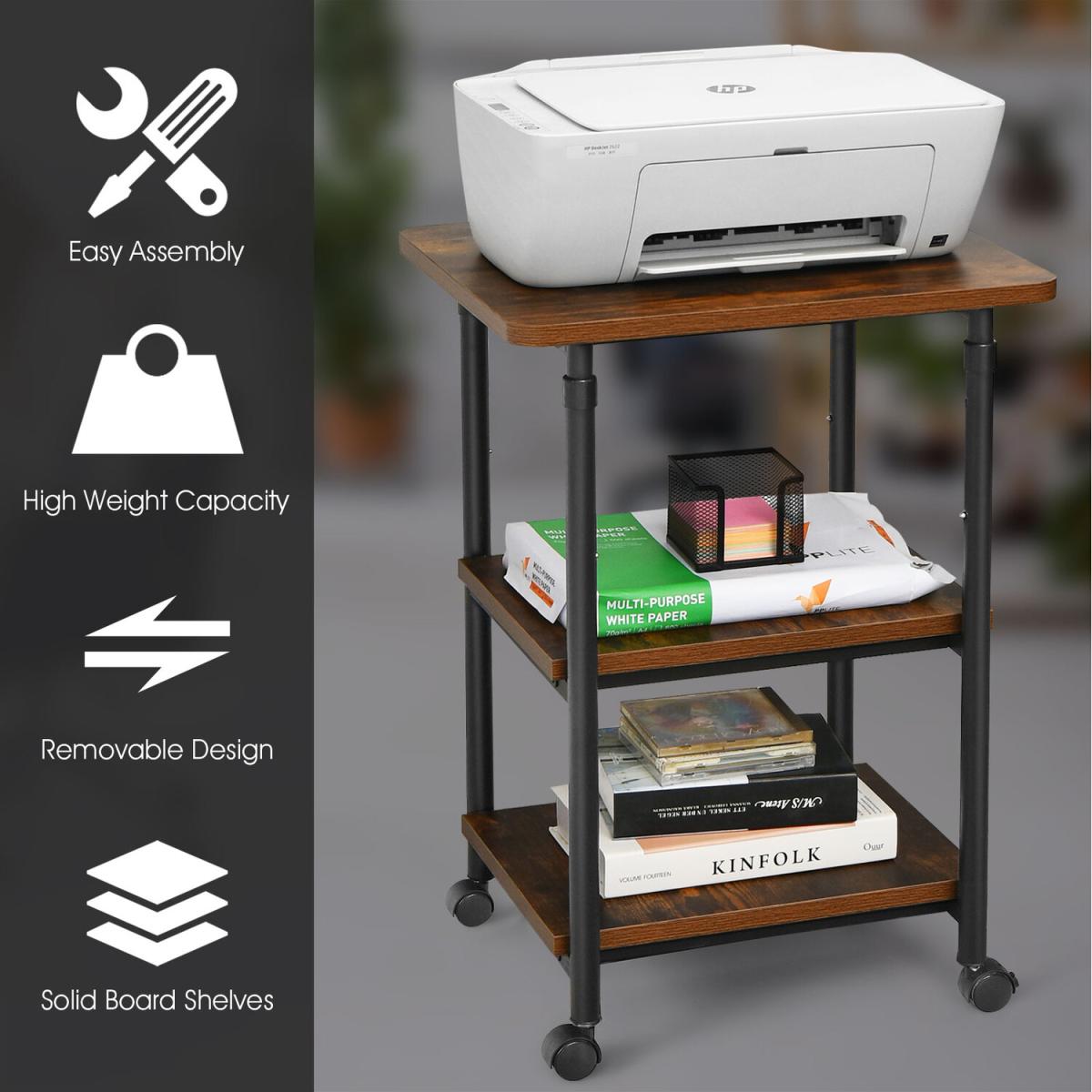 3-Tier Adjustable Printer Stand - Brown – image 3