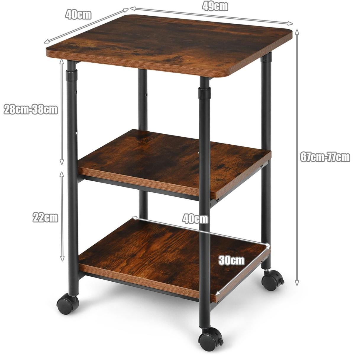 3-Tier Adjustable Printer Stand - Brown – image 4