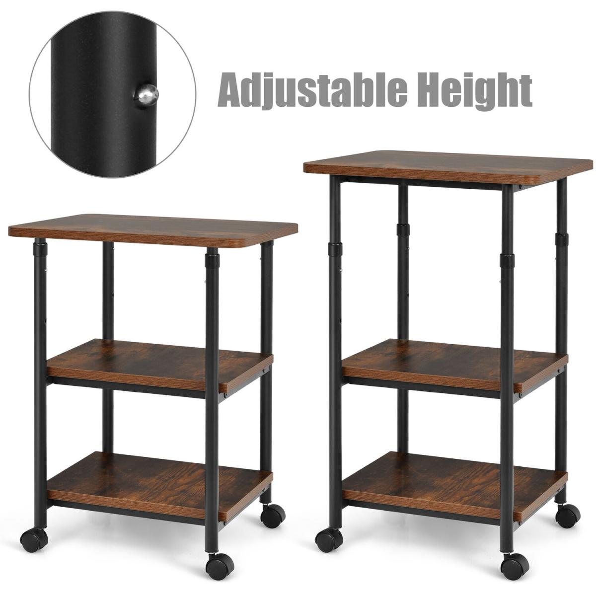 3-Tier Adjustable Printer Stand - Brown – image 5