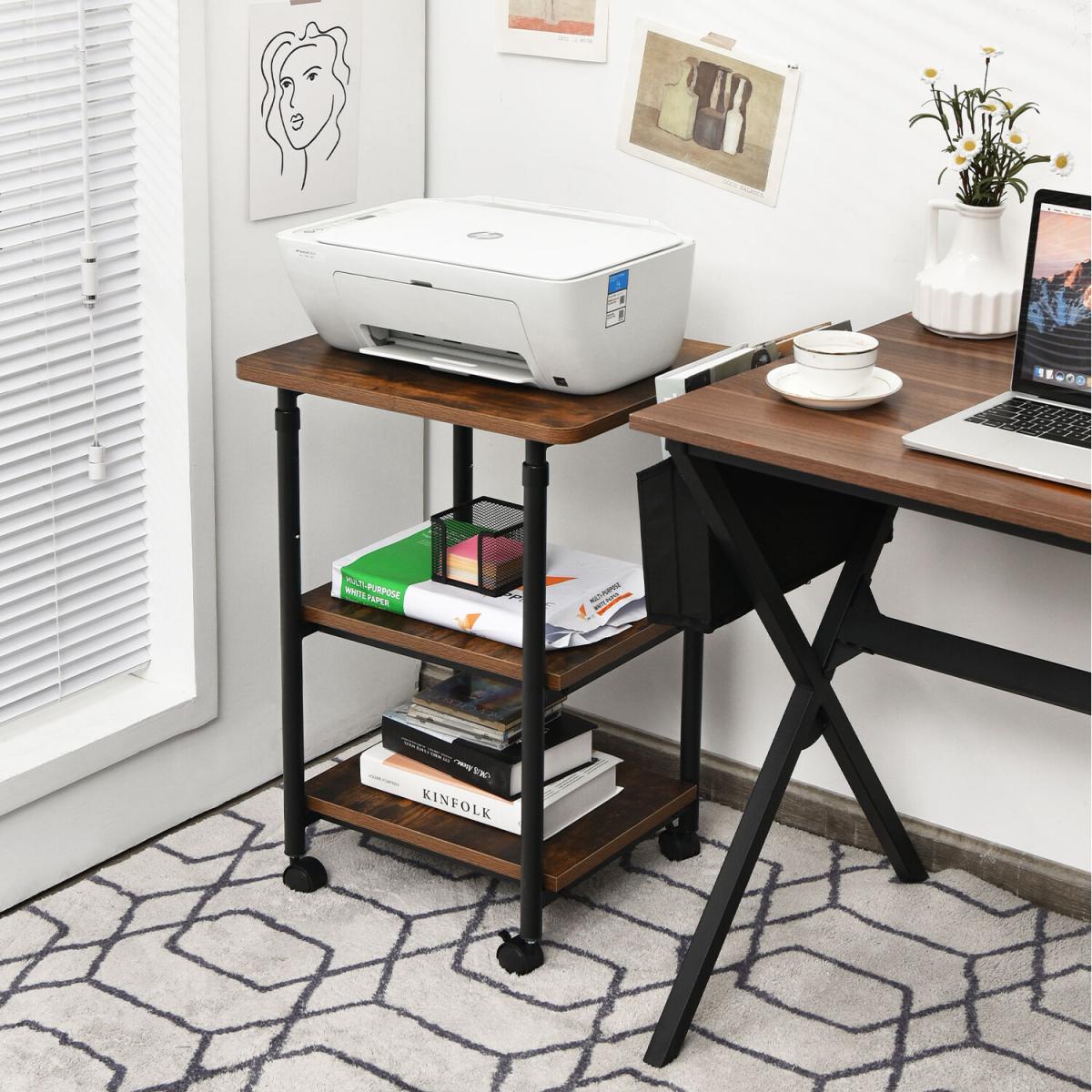 3-Tier Adjustable Printer Stand - Brown – image 8