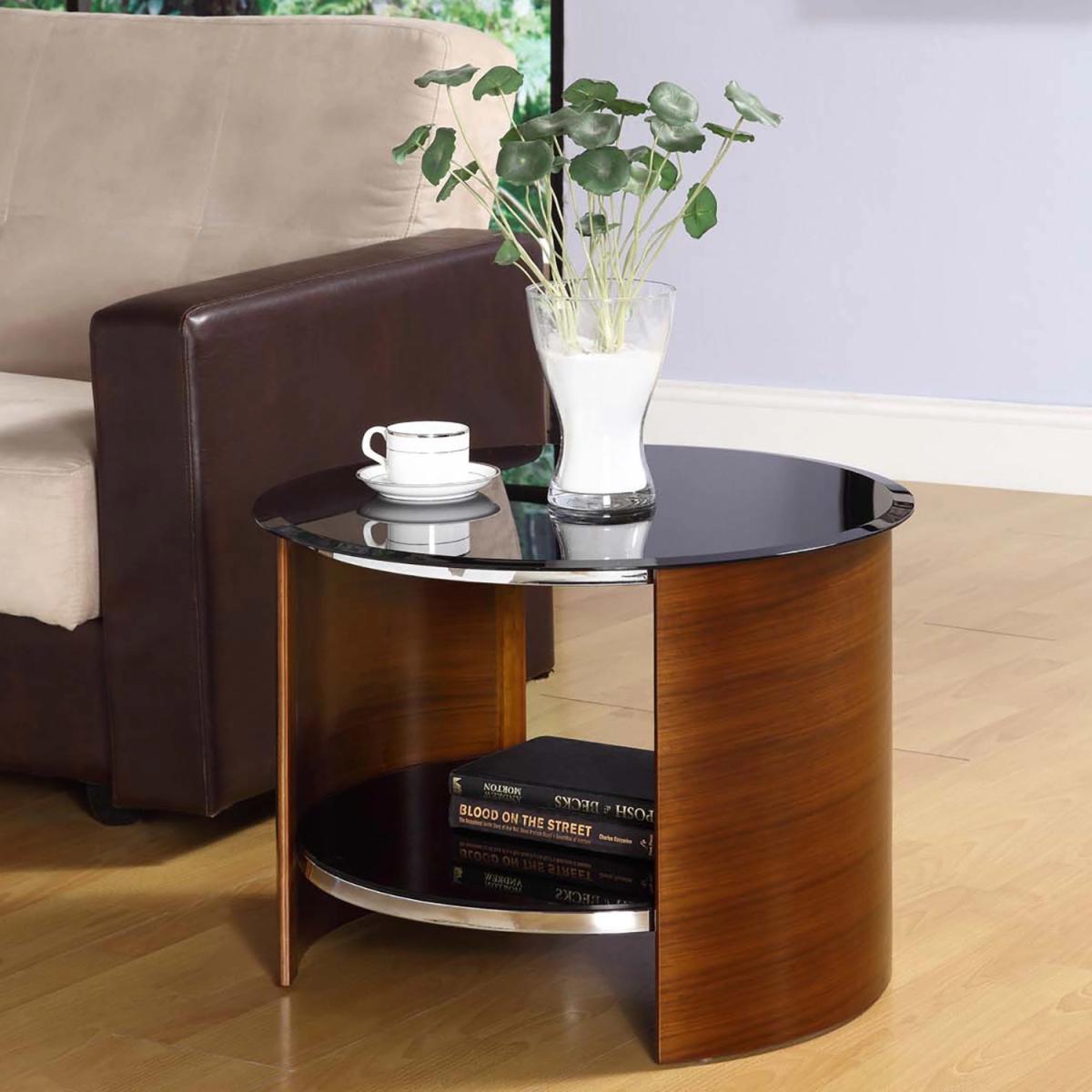 Circular Lamp Table - Walnut – image 2