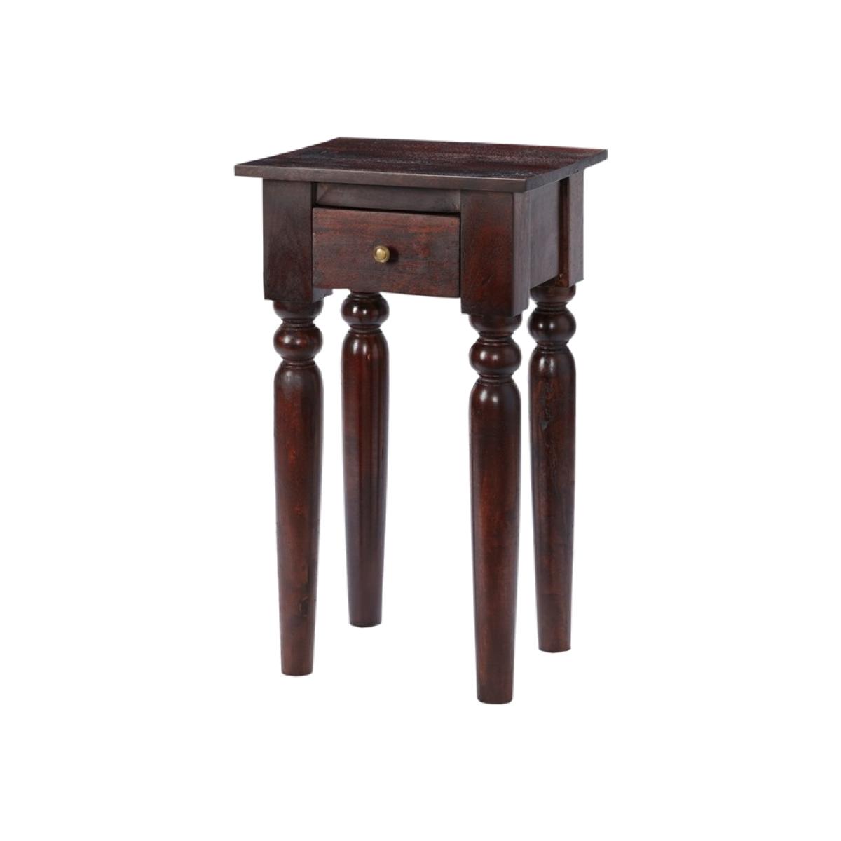 Maharani Dark Wood Telephone Table with 1 Drawer - Dark Wood