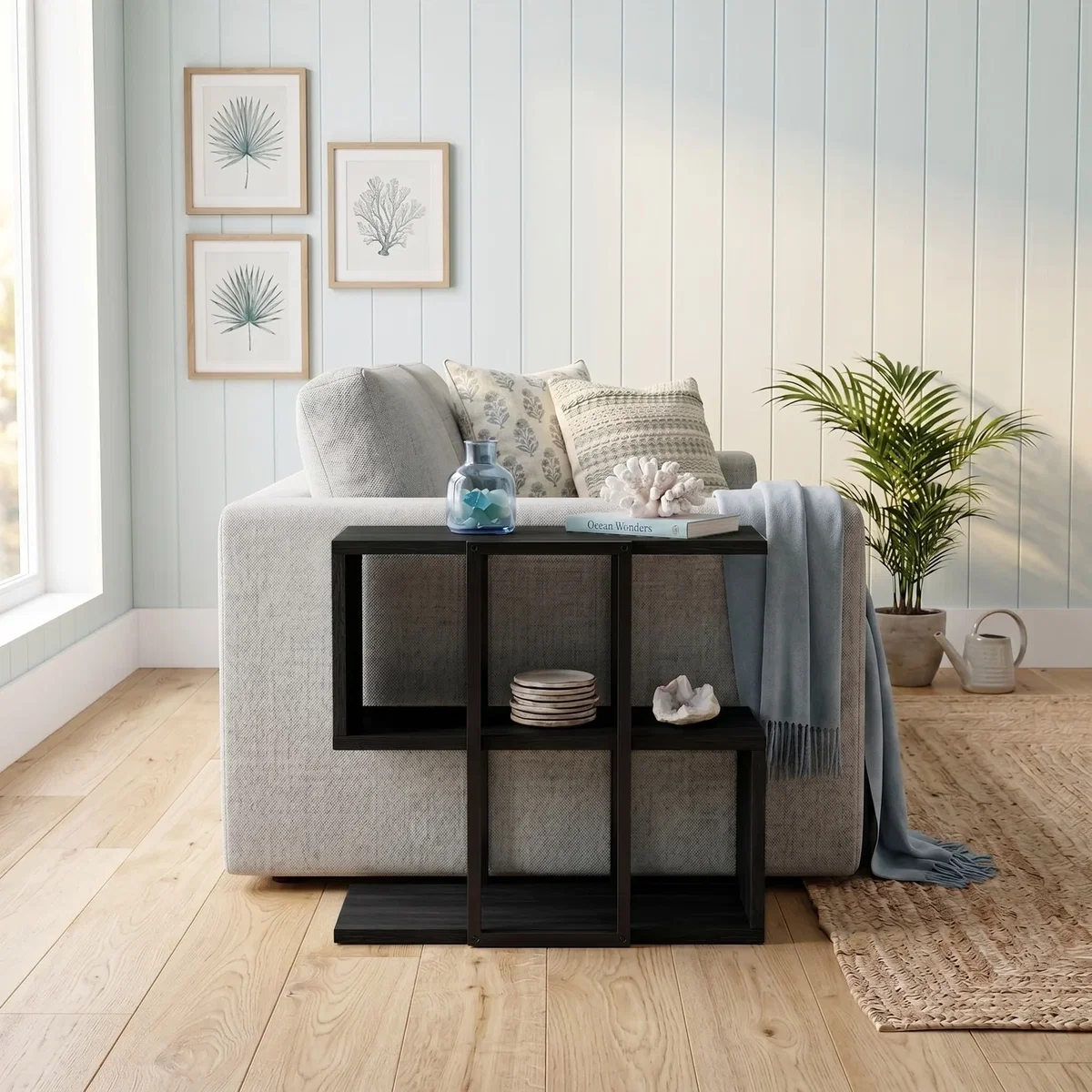 Decortie Homia Small Side Table with Metal Frame and Open Shelf - Sandstone – image 7