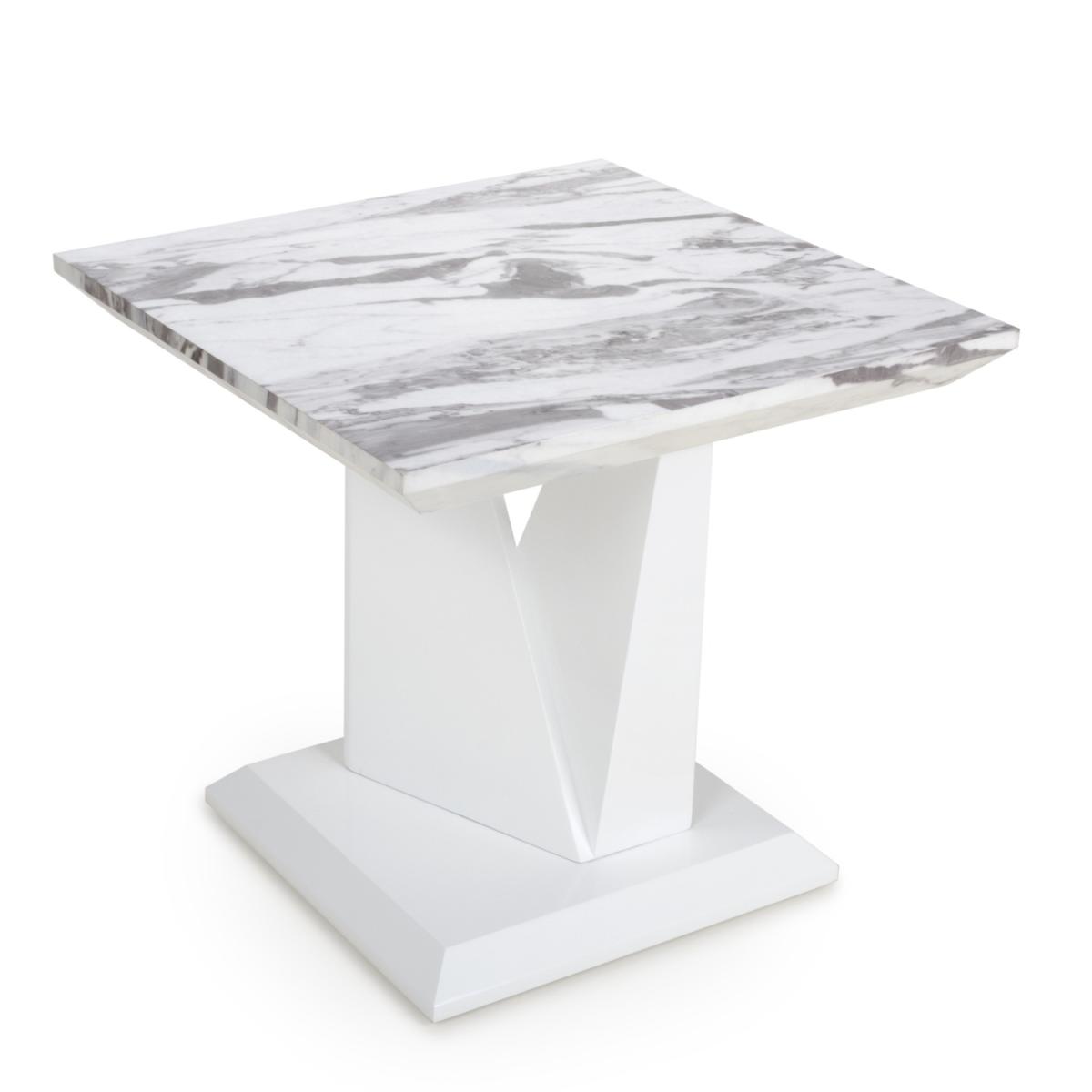 Saturn Marble Effect Grey and White Lamp Table - Grey and White – image 4