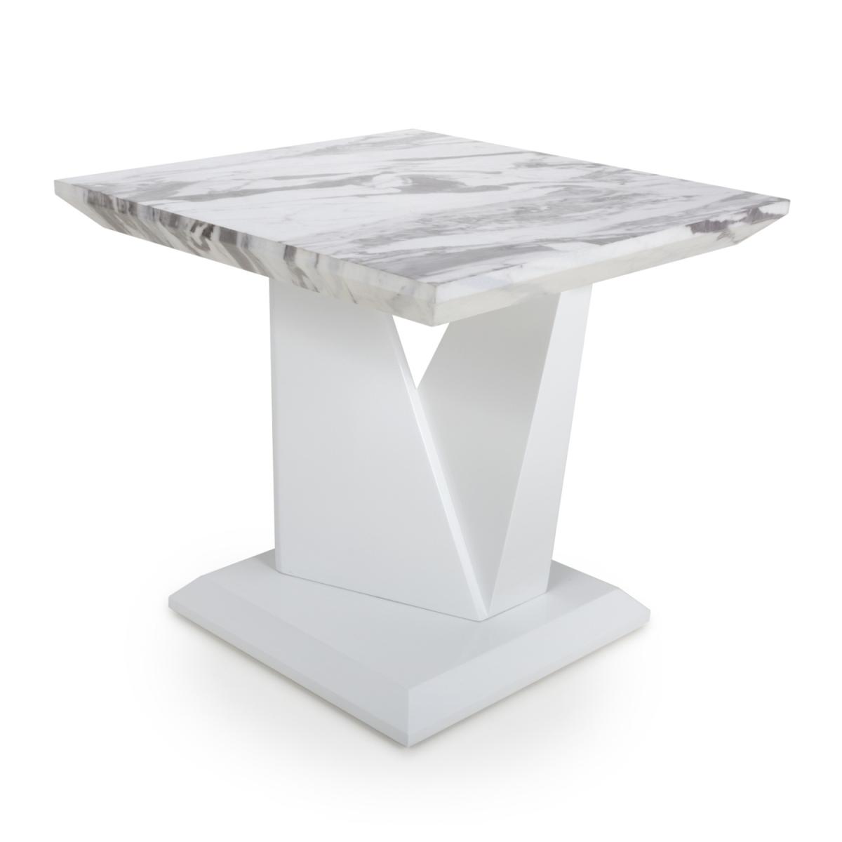 Saturn Marble Effect Grey and White Lamp Table - Grey and White – image 7