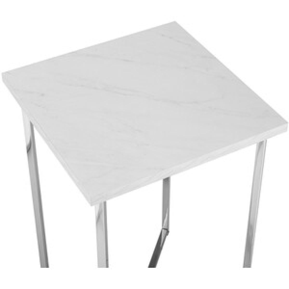 Madison Square Side Table - White Marble & Chrome – image 5
