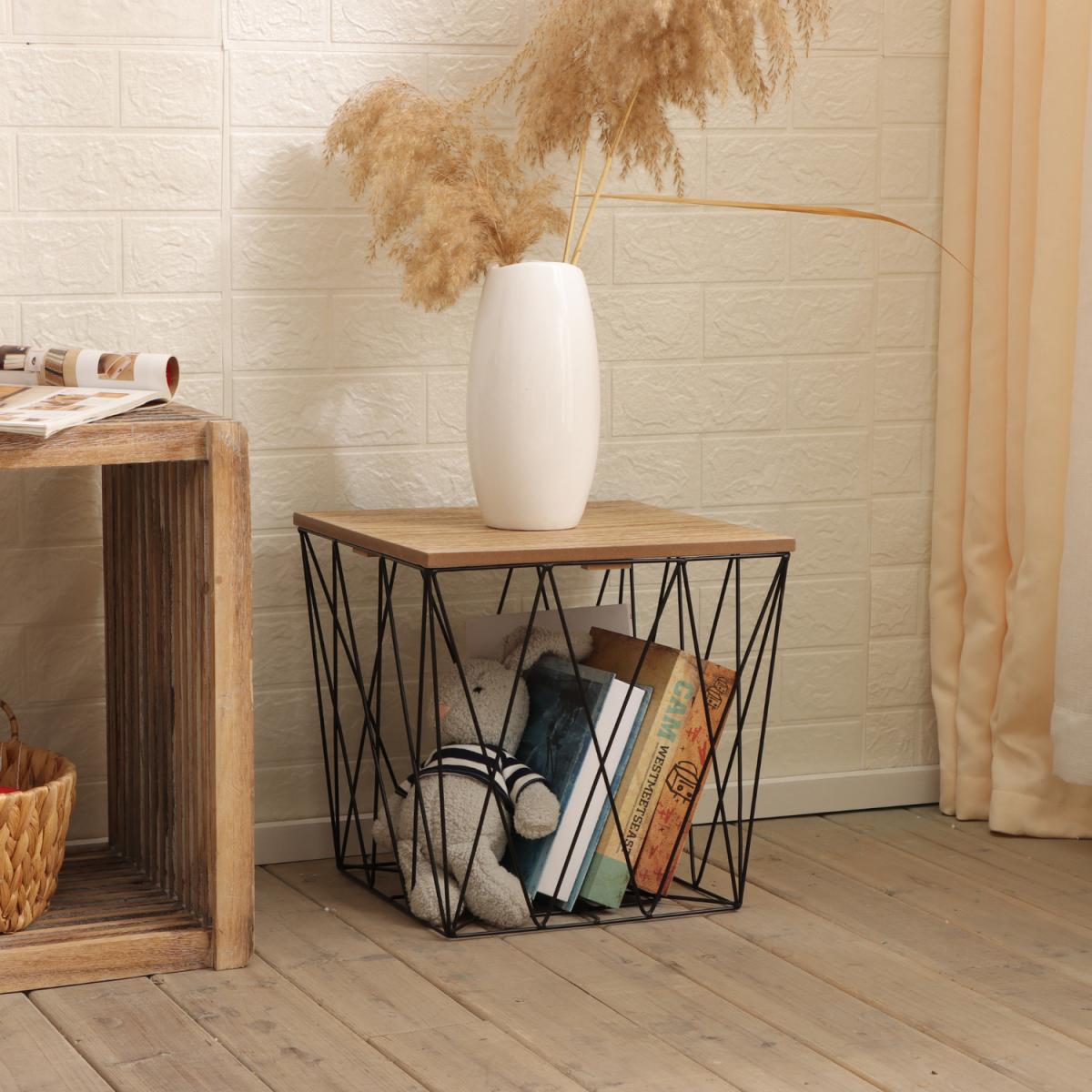 Cheadle Wire Side Lamp Table Storage Unit - Black – image 1