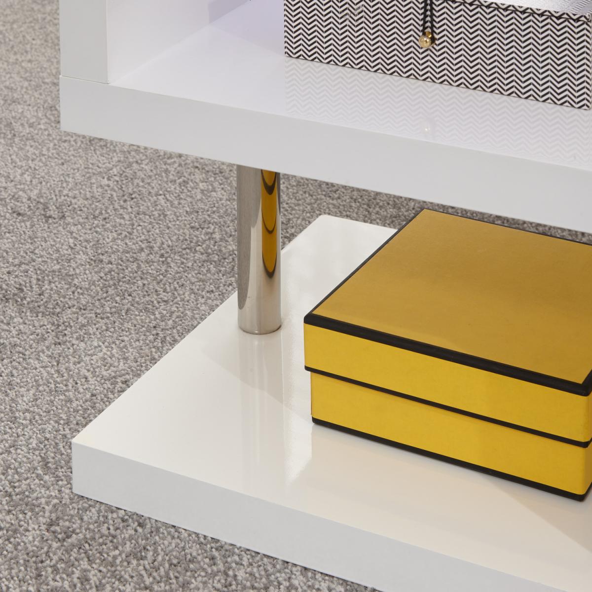 Polar High Gloss LED Side Table - White – image 3