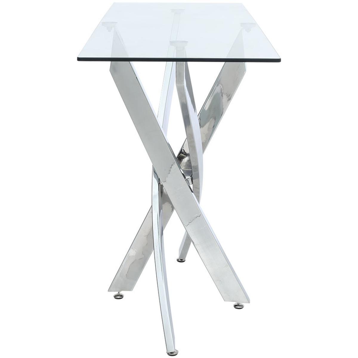 Rectangular Tempered Glass Slim Top Dinner Side Table  - Clear – image 6