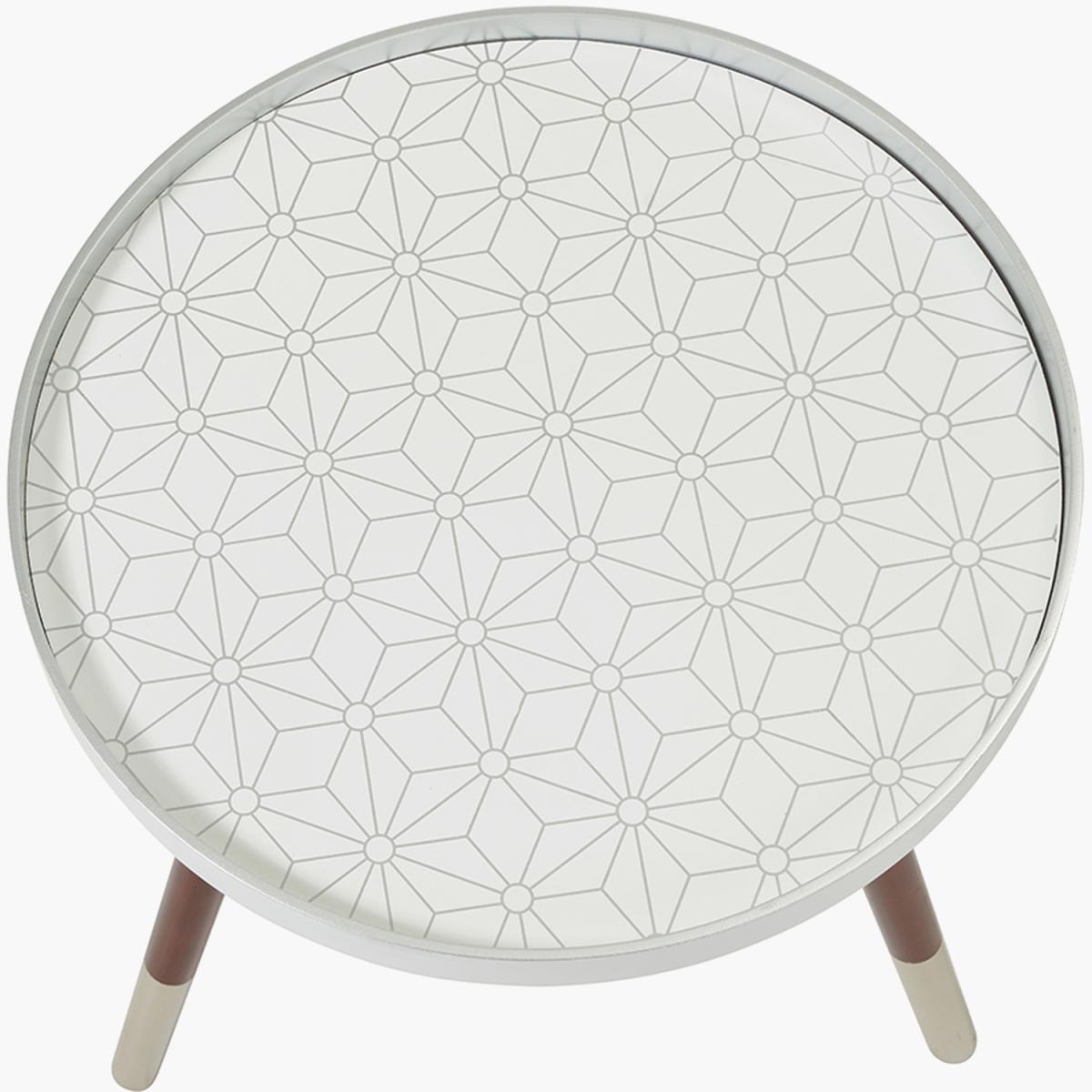 Peretti Floral Design Table - White and Silver Top, Brown and Silver legs – image 3