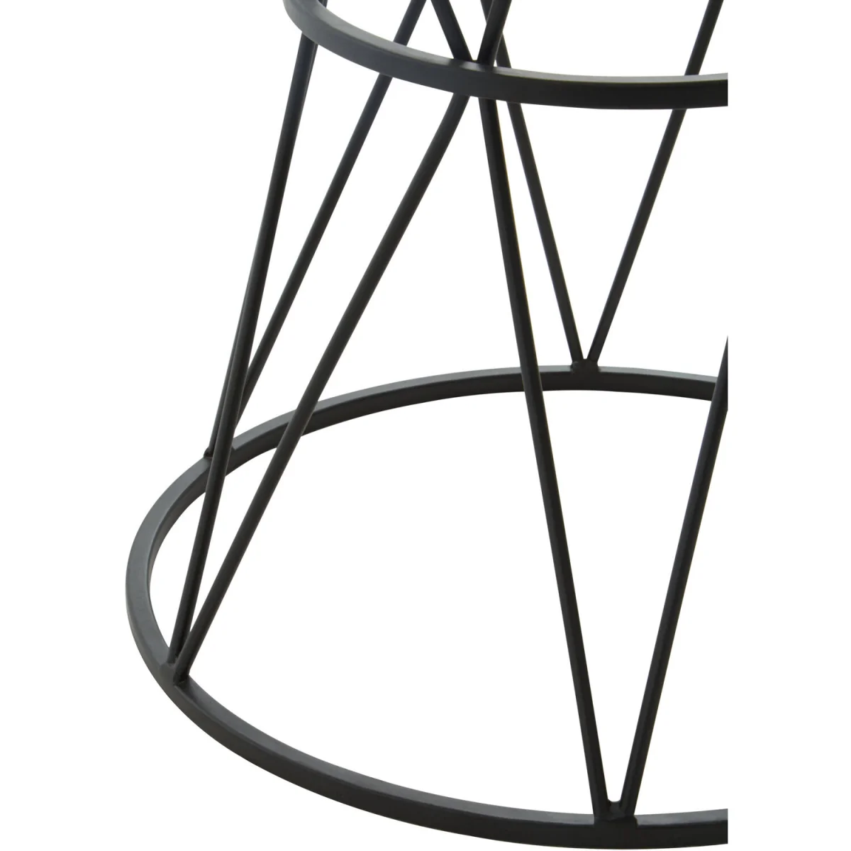 Shalimar Round White Marble Top Side Table - Black – image 5
