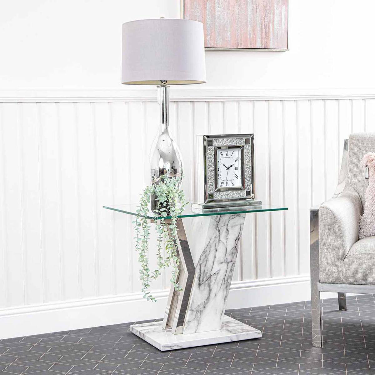 Sofa Side Table for Living Room Furniture, End Table - white – image 3