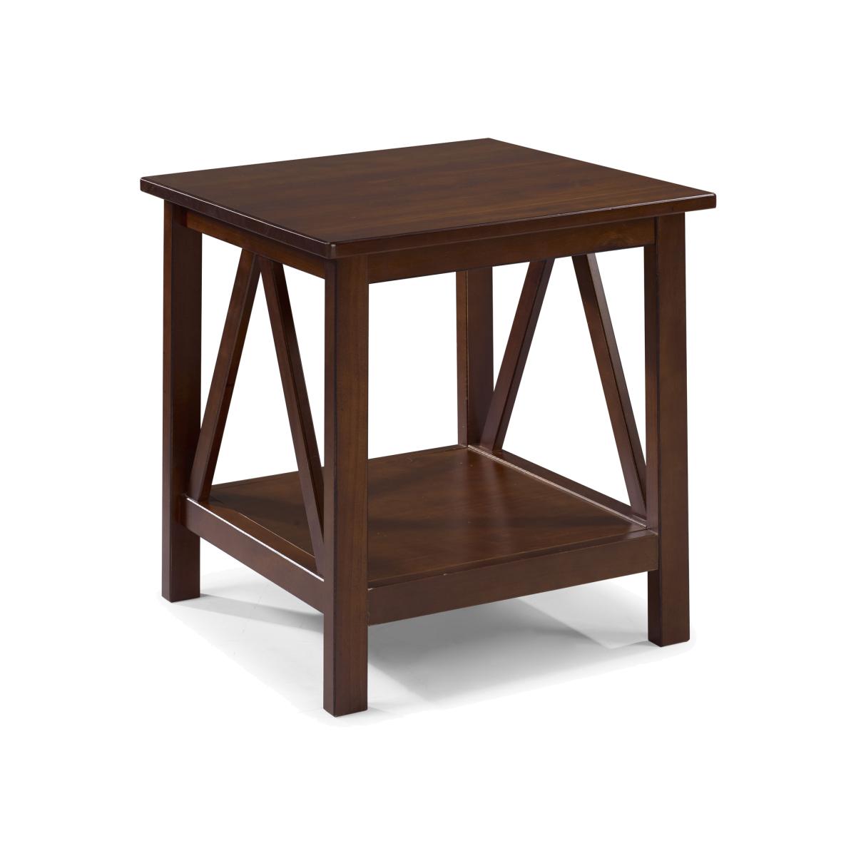 Titian Side Table Brown with one shelf - Brown