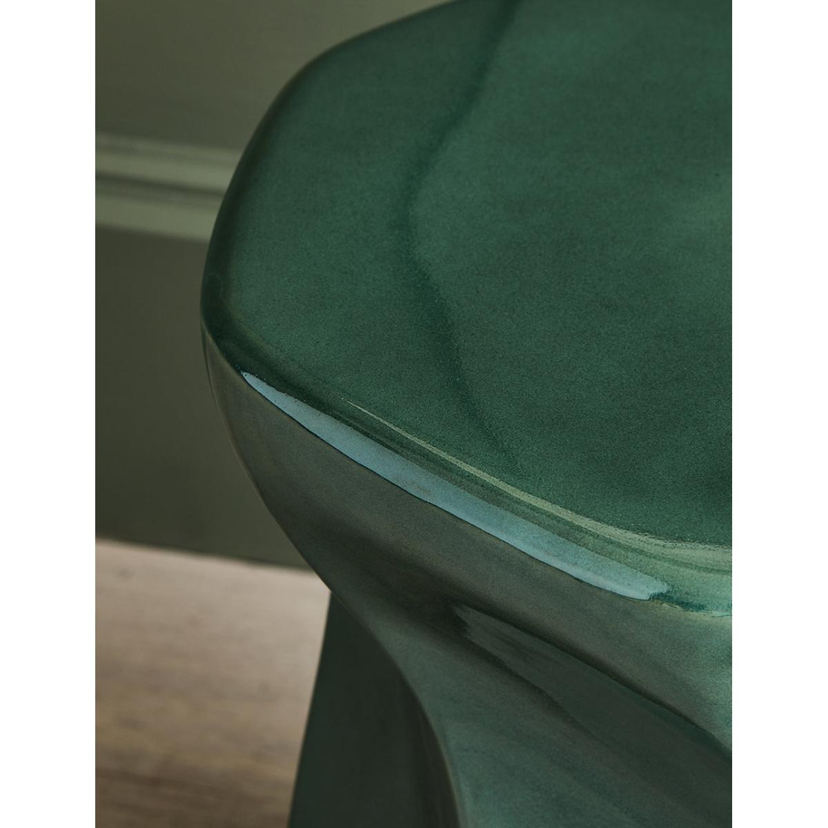 Olive Green Glossy Side Table – image 4