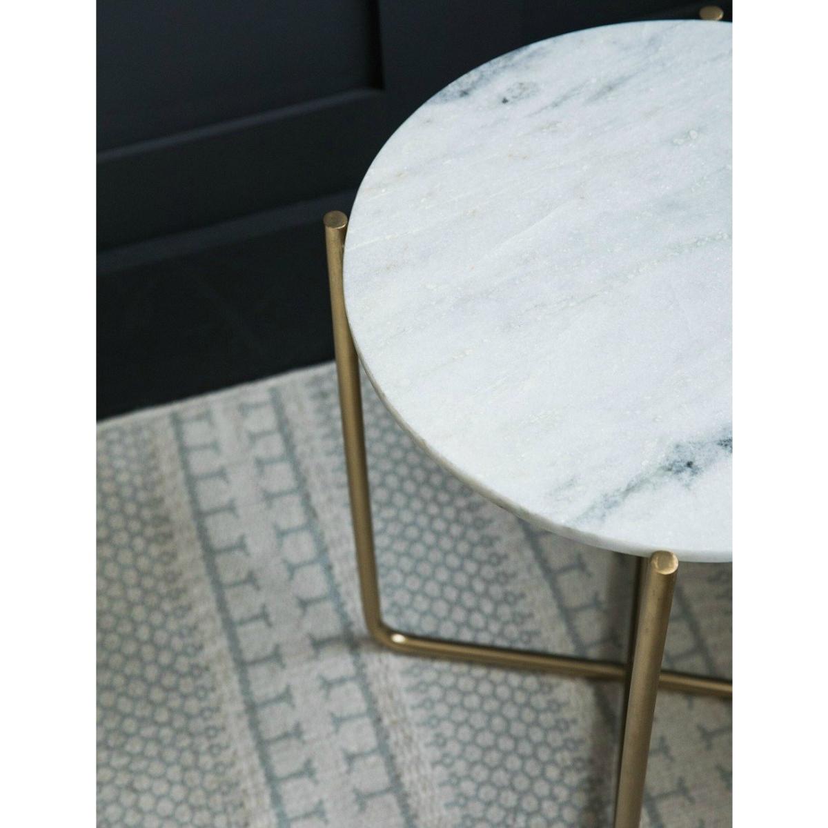 Gloria White Marble Side Table – image 2