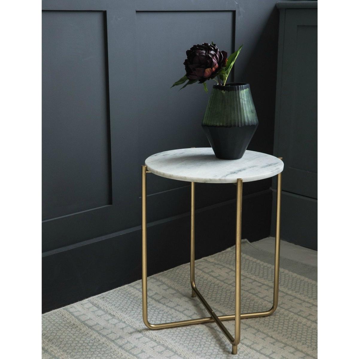 Gloria White Marble Side Table – image 3