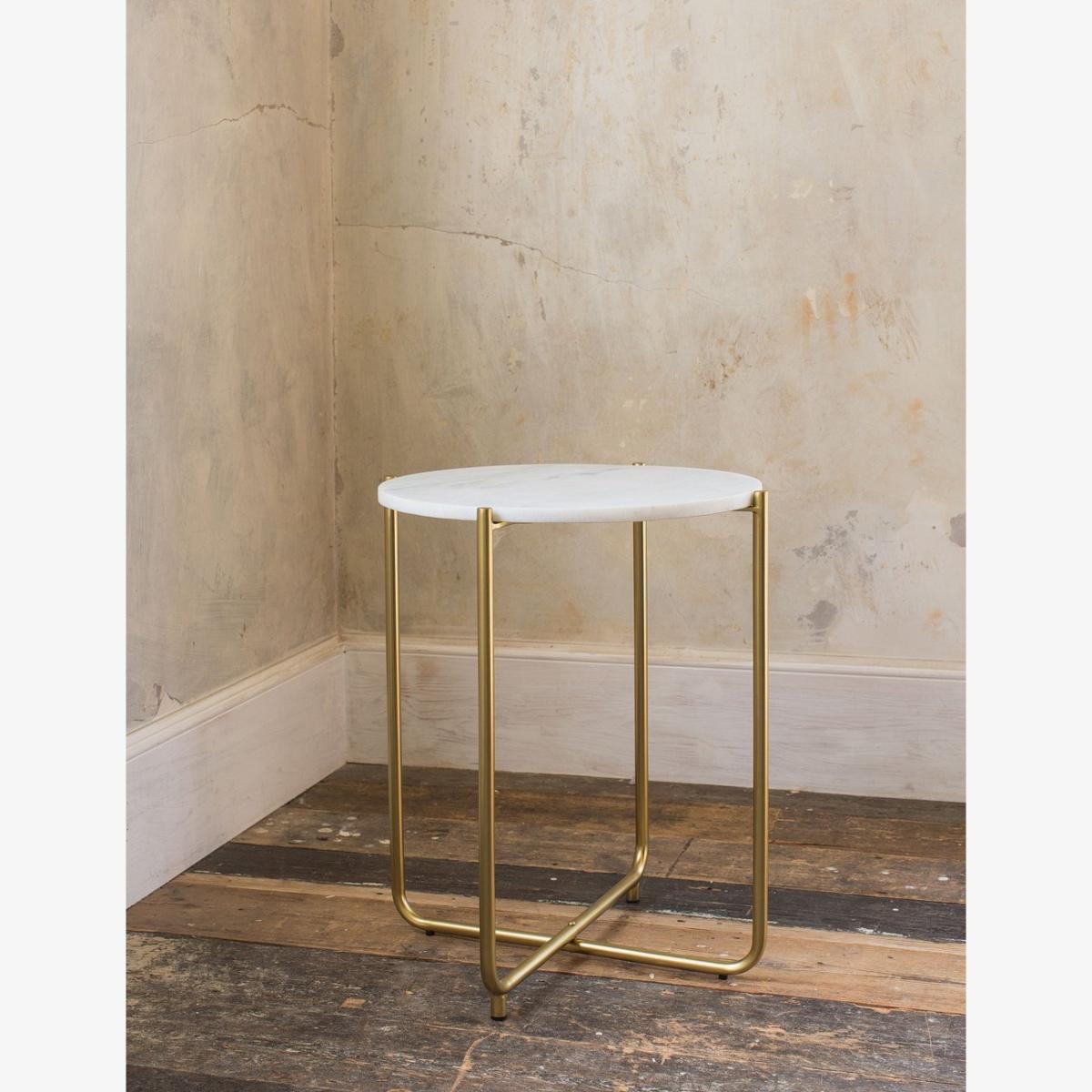 Gloria White Marble Side Table – image 1