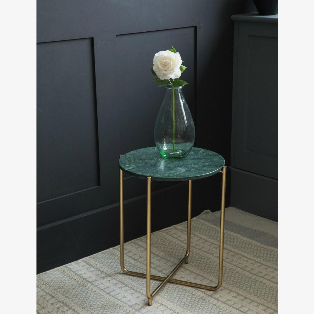 Gloria Green Marble Side Table – image 1