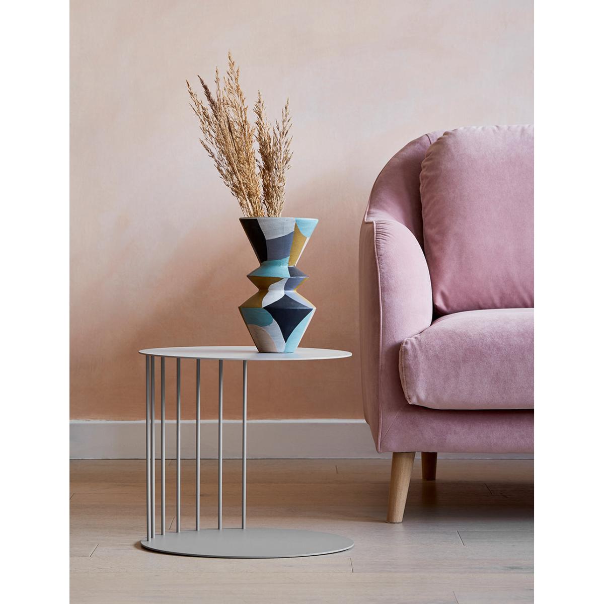 Cara Dove Grey Steel Side Table – image 2