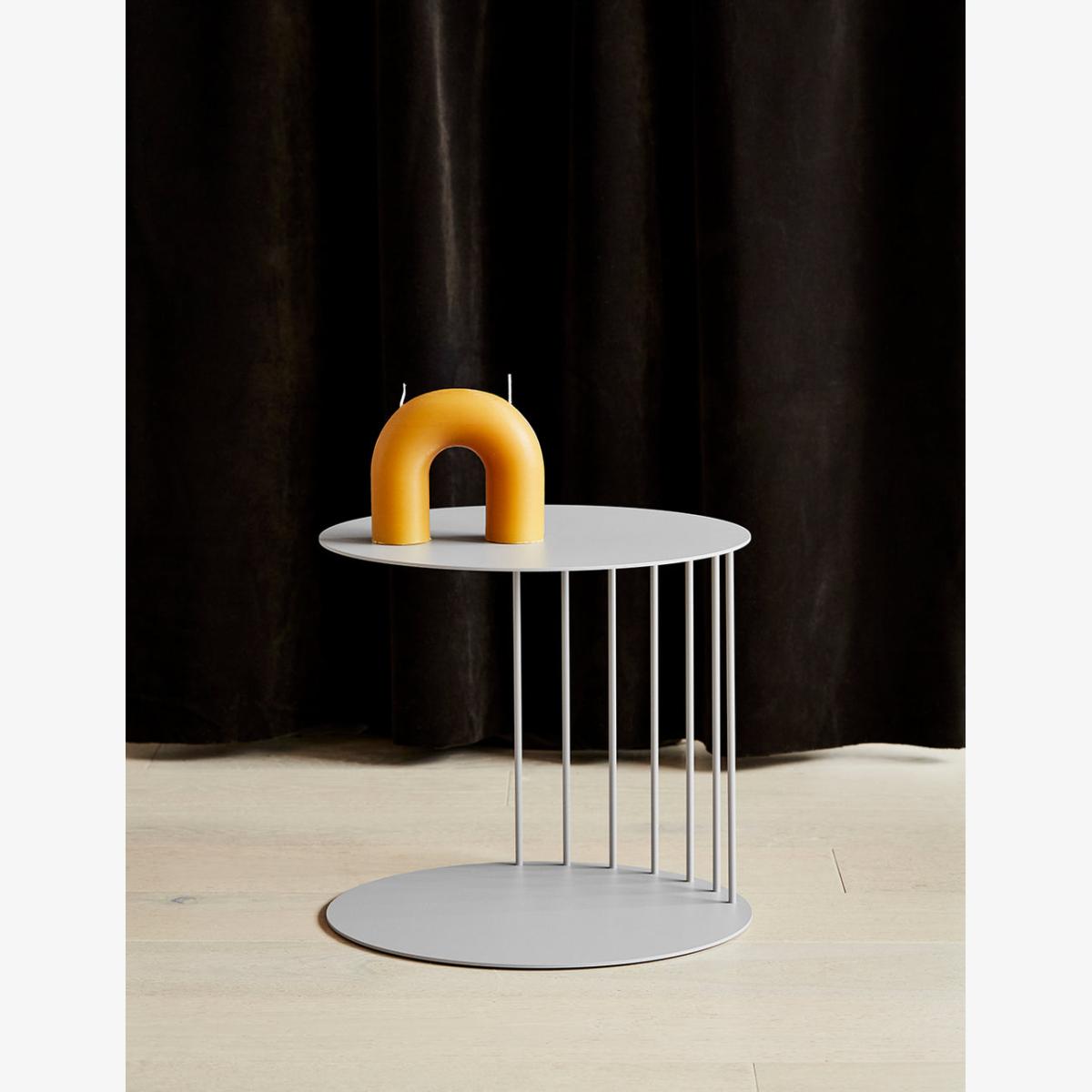 Cara Dove Grey Steel Side Table – image 1