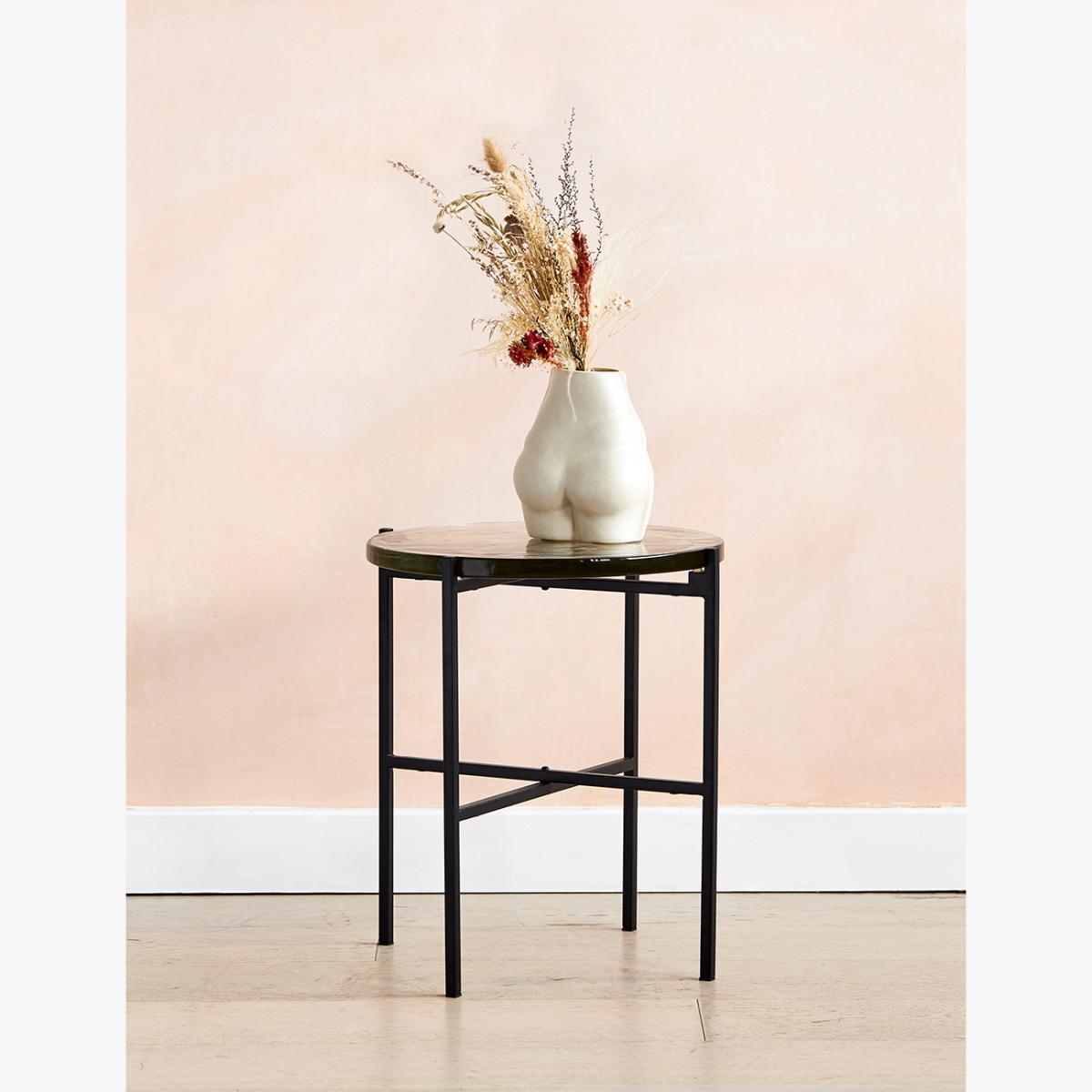 Sophia Glass & Black Side Table – image 1