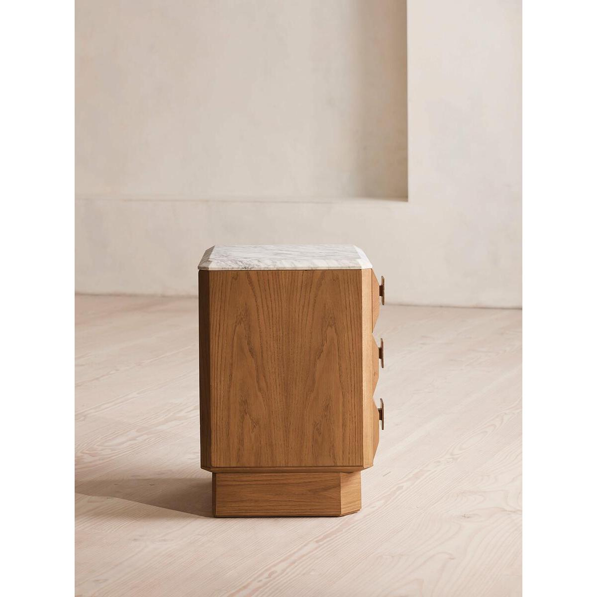 Marius Bedside Table, Small, Arabescato Corchia Marble – image 3