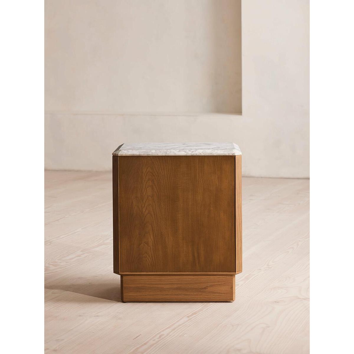 Marius Bedside Table, Small, Arabescato Corchia Marble – image 4
