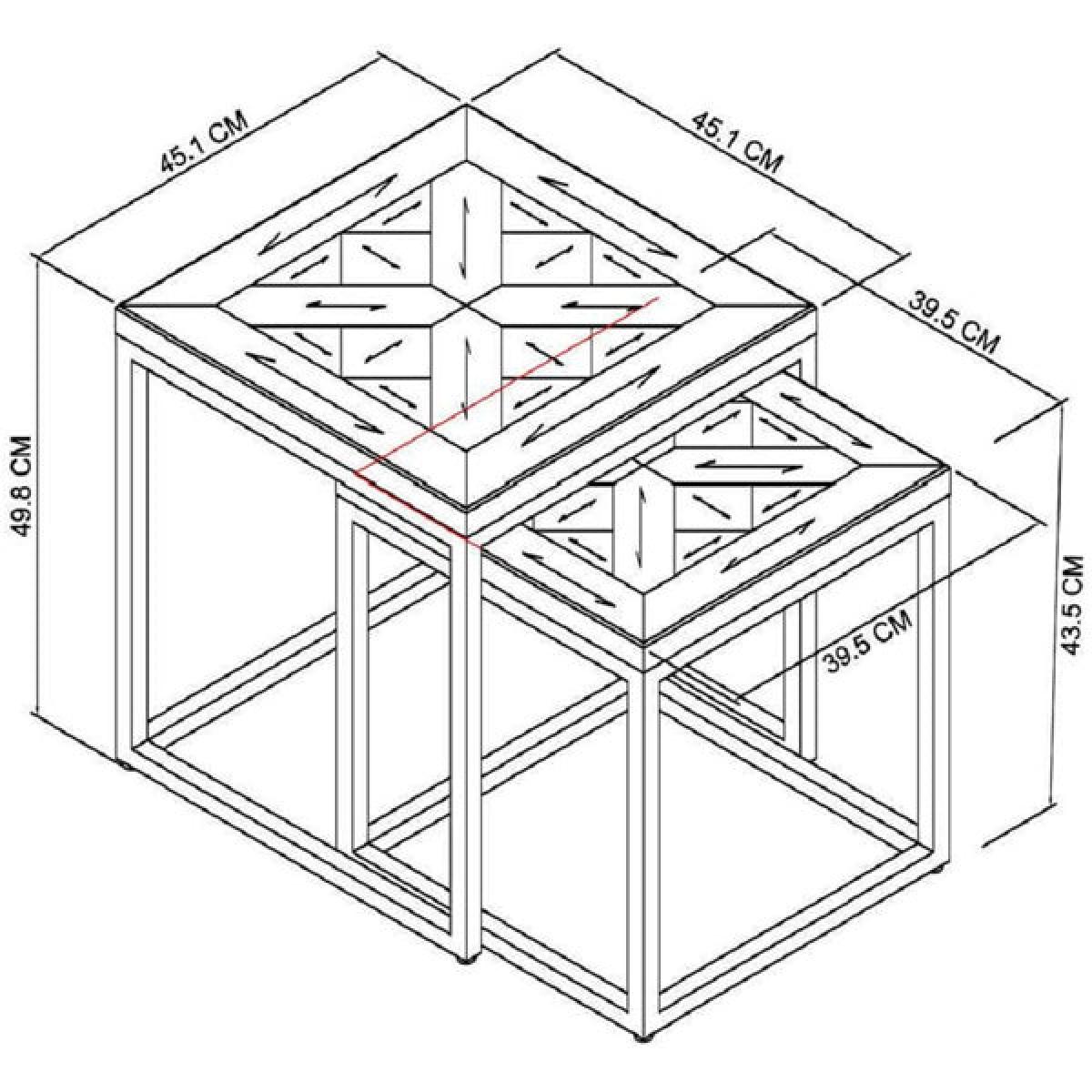Bentley Indus Rustic Oak And Peppercorn Nest of Tables – image 5