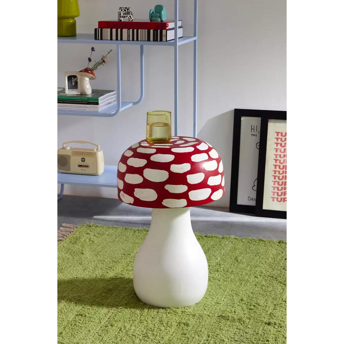 Mushroom Side Table - Red L: 35.5cm x W: 35.5cm x H: 54.5cm at Urban Outfitters – image 2