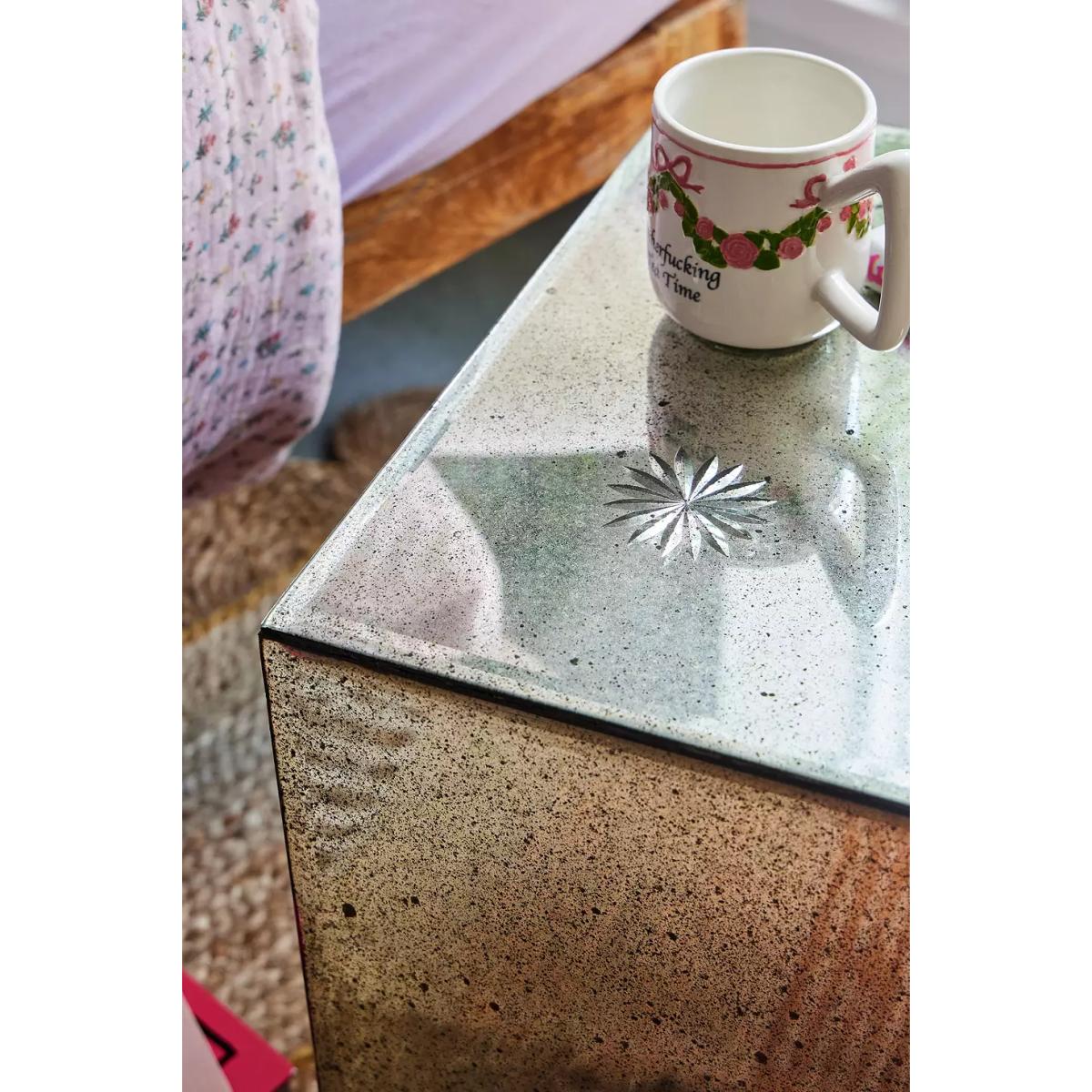 Mirrored Side Table - Silver 40.6cm x 40.6cm x 40.6cm at Urban Outfitters – image 4