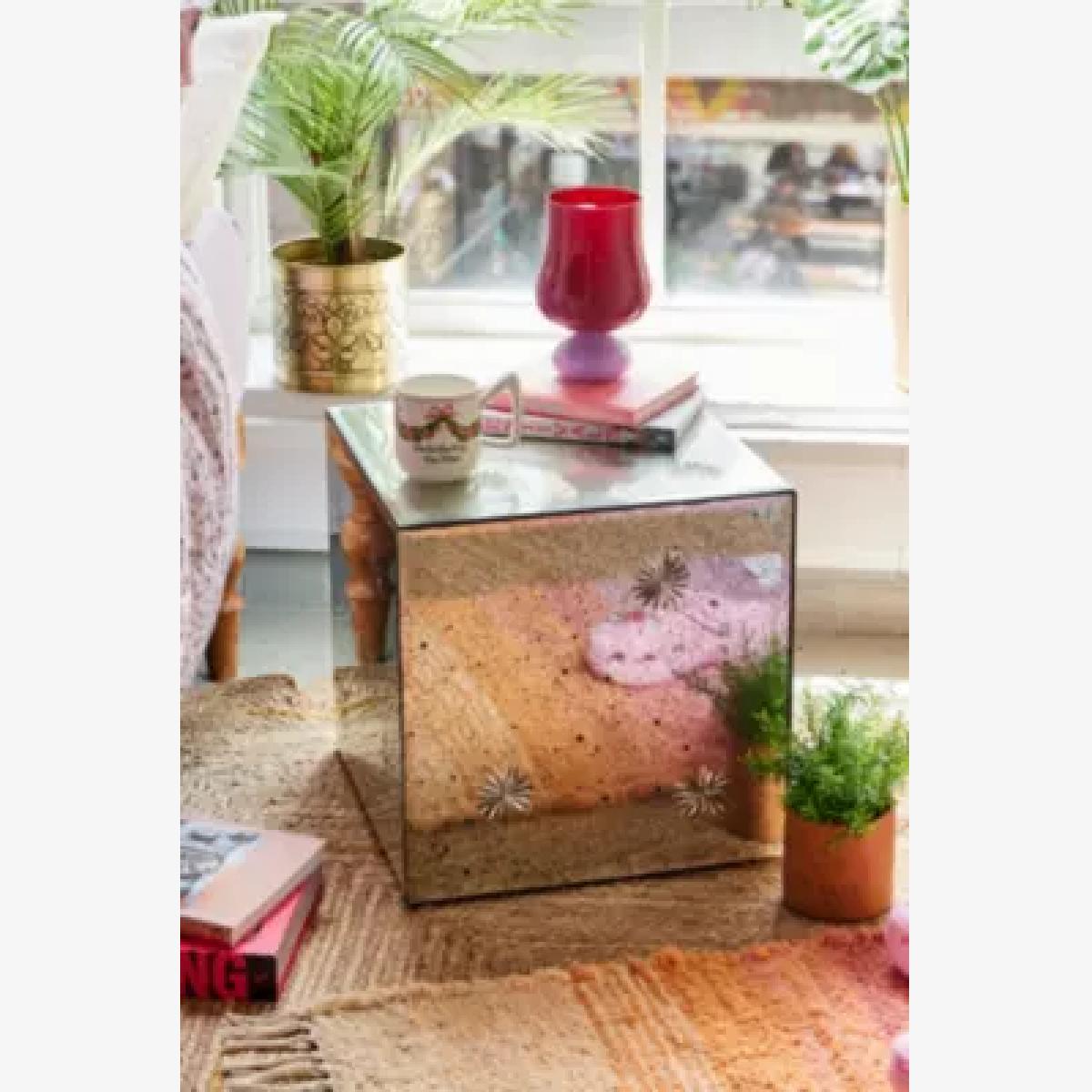 Mirrored Side Table - Silver 40.6cm x 40.6cm x 40.6cm at Urban Outfitters – image 1