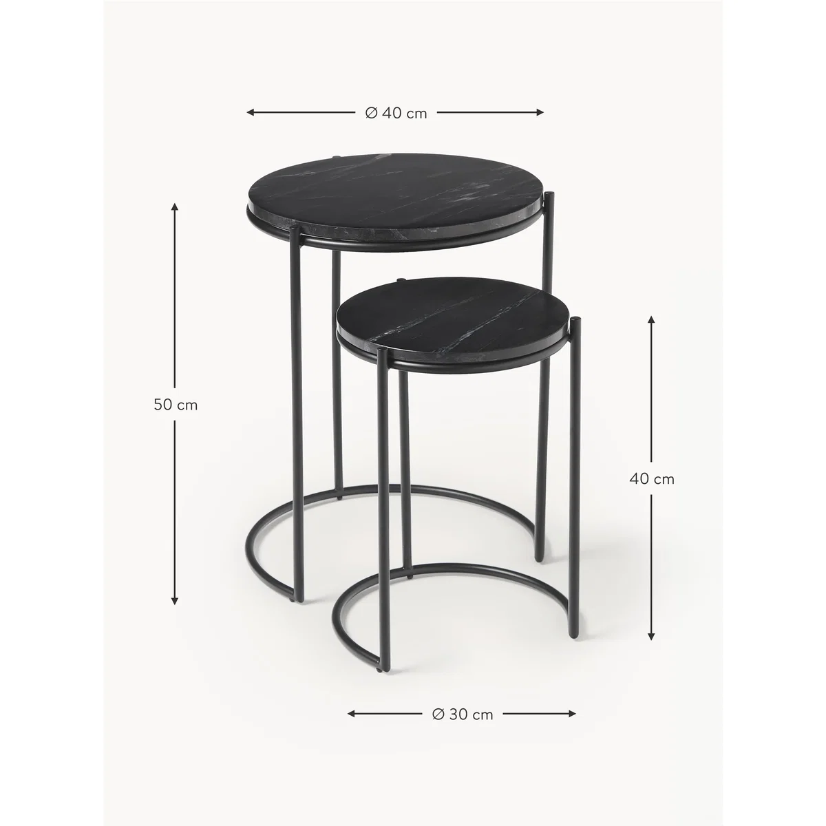Marble Side Tables Ella, Set of 2 – image 8