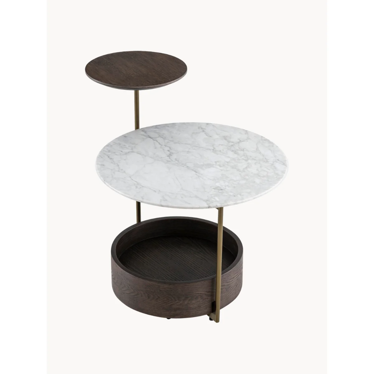 Side Table Faye with Round Marble Top & Storage – image 3