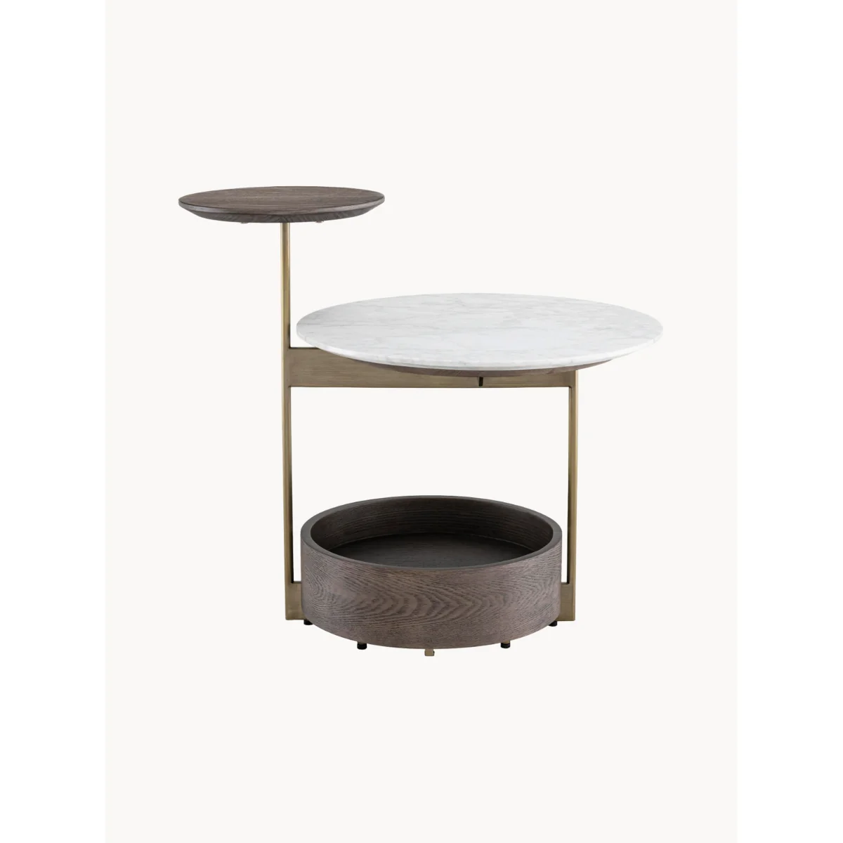Side Table Faye with Round Marble Top & Storage – image 4