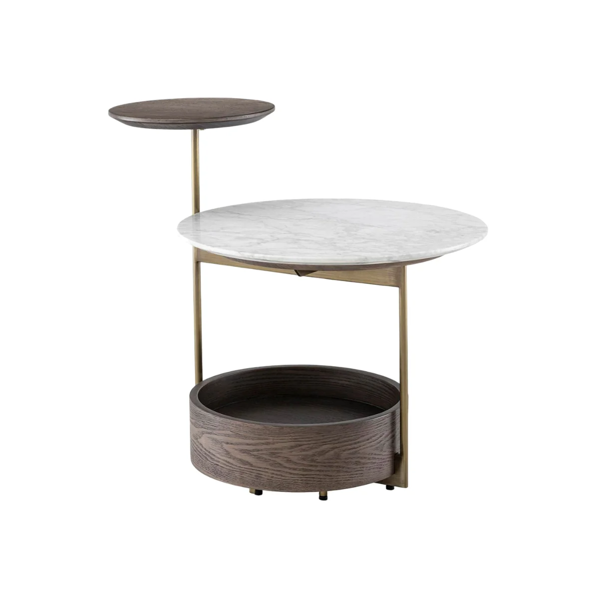 Side Table Faye with Round Marble Top & Storage – image 1