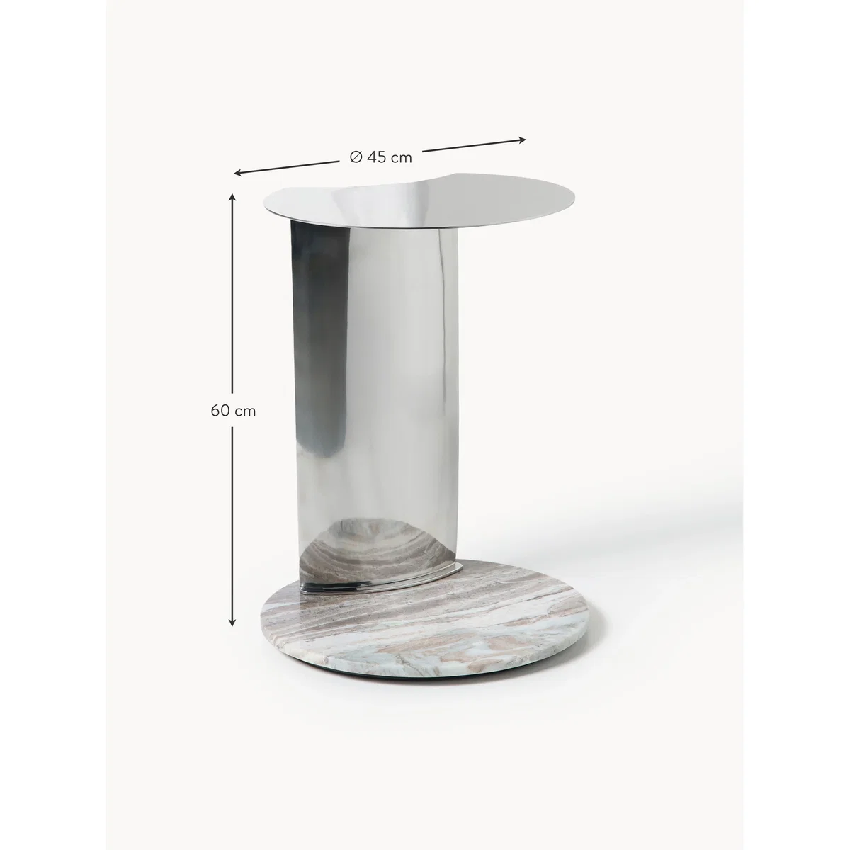 Round Side Table Kerrington with Marble Base – image 10