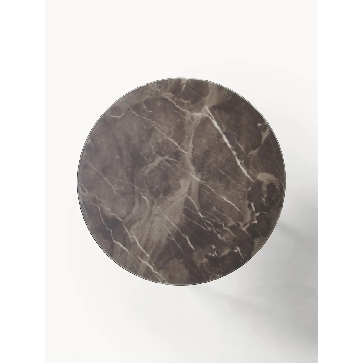 Round Side Table Antigua with Marble Effect Glass Top – image 4