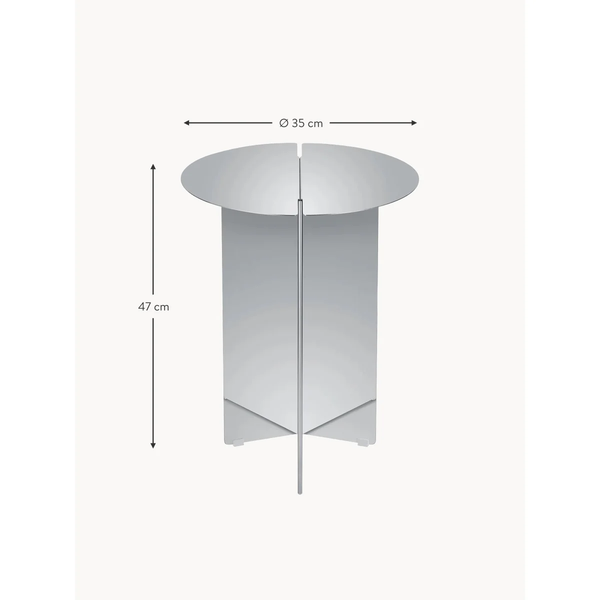 Round Stainless Steel Side Table Oru – image 3