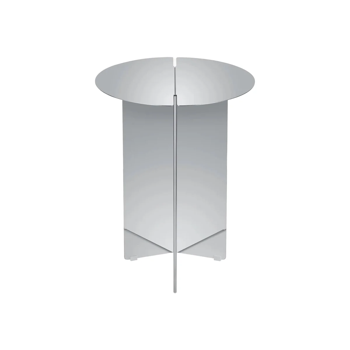 Round Stainless Steel Side Table Oru – image 1